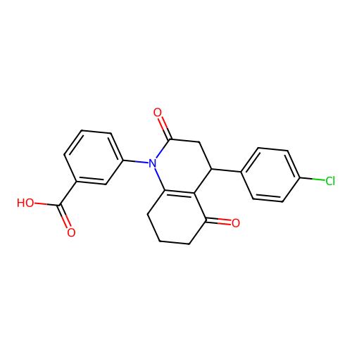 3-[4-(4-chlorophenyl)-2,5-dioxo-4,6,7,8-tetrahydro-3H-quinolin-1-yl]benzoic Acid structure