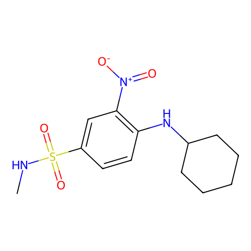 4-(cyclohexylamino)-N-methyl-3-nitrobenzenesulfonamide structure