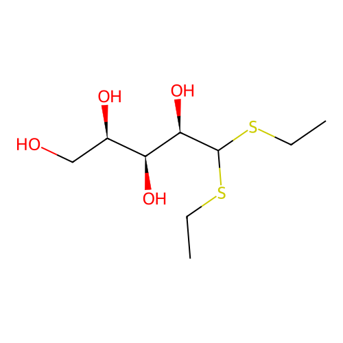 (2R,3S,4R)-5,5-bis(ethylsulfanyl)pentane-1,2,3,4-tetrol structure