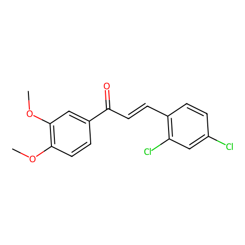 (2E)-3-(2,4-dichlorophenyl)-1-(3,4-dimethoxyphenyl)prop-2-en-1-one structure