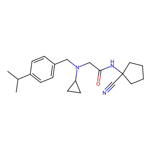 N-(1-cyanocyclopentyl)-2-[cyclopropyl({[4-(propan-2-yl)phenyl]methyl})amino]acetamide structure