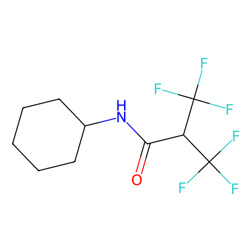 N-cyclohexyl-3,3,3-trifluoro-2-(trifluoromethyl)propanamide structure