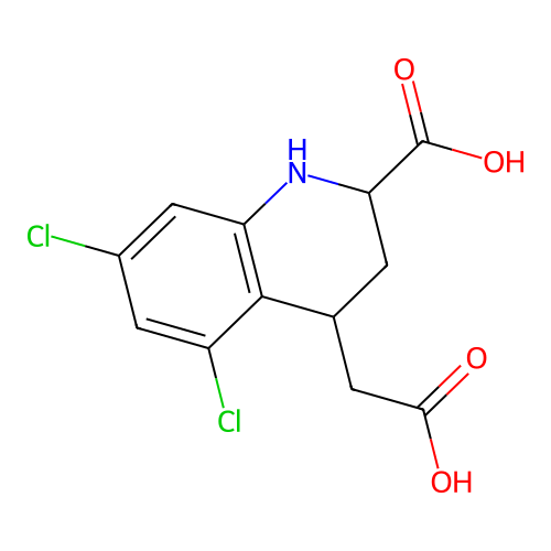 2-Carboxy-4-(carboxymethyl)-5,7-dichloro-1,2,3,4-tetrahydroquinoline structure