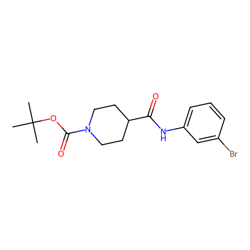 tert-Butyl 4-((3-bromophenyl)carbamoyl)piperidine-1-carboxylate structure