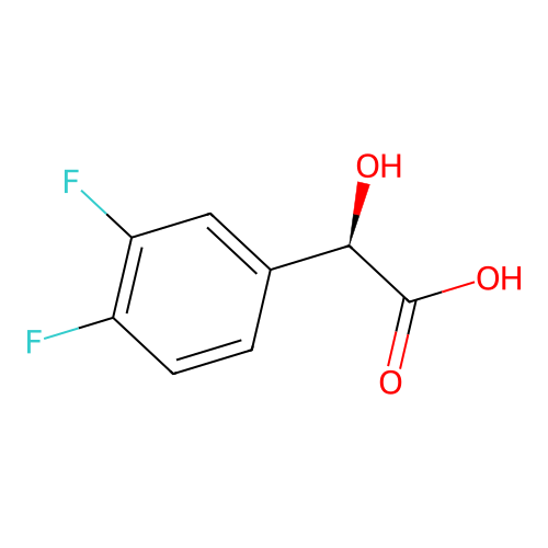 (2R)-(3,4-difluorophenyl)(hydroxy)acetic acid structure