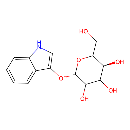 (3S,6S)-2-(hydroxymethyl)-6-(1H-indol-3-yloxy)oxane-3,4,5-triol structure