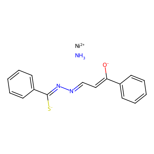 (3-Oxo-3-phenylpropanal thiobenzoylhydrazonato)ammino-nickel(II) structure