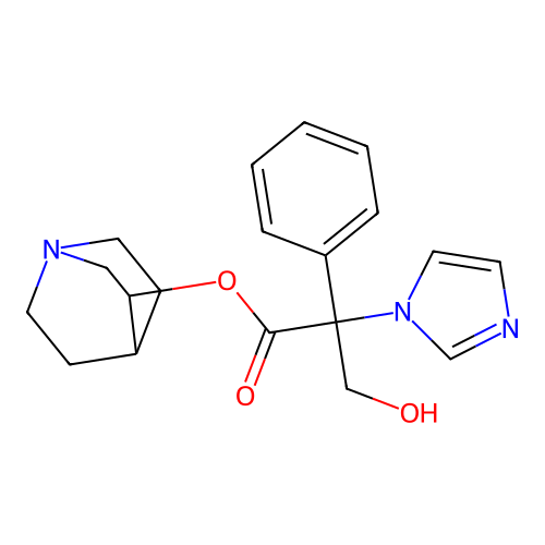 1-Azabicyclo[2.2.2]octan-3-yl 3-hydroxy-2-imidazol-1-yl-2-phenylpropanoate structure
