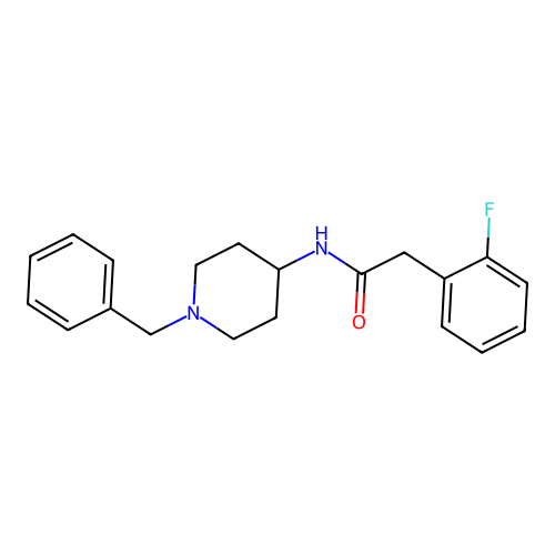 N-(1-benzylpiperidin-4-yl)-2-(2-fluorophenyl)acetamide structure
