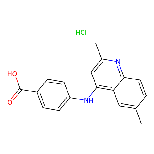 4-[(2,6-dimethylquinolin-4-yl)amino]benzoic Acid Hydrochloride structure