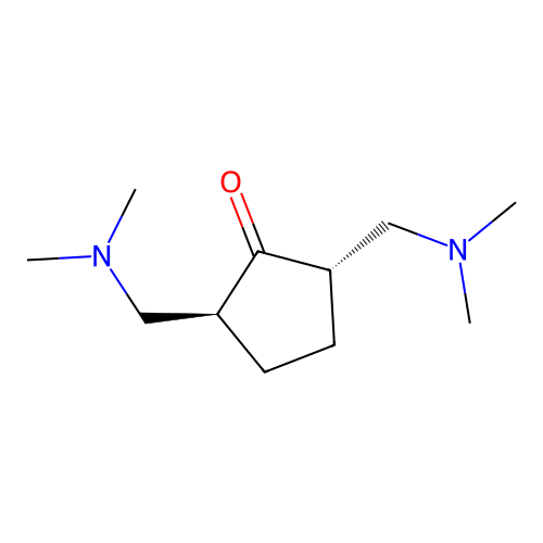 trans-(2S,5S)-2,5-bis[(dimethylamino)methyl]cyclopentan-1-one structure