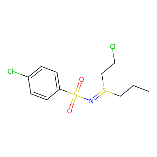 4-chloro-N-[2-chloroethyl(propyl)-lambda4-sulfanylidene]benzenesulfonamide structure