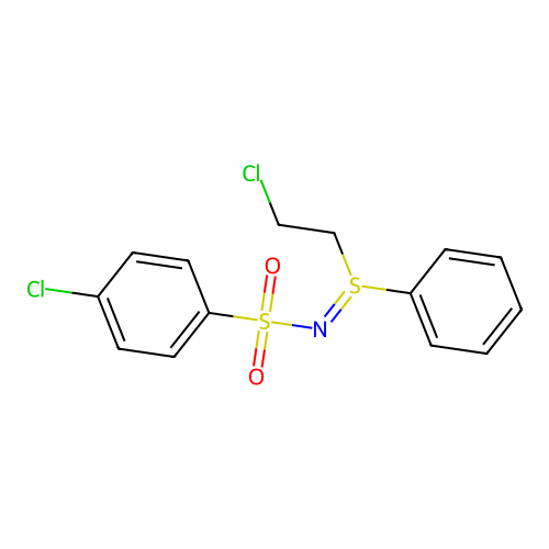 4-chloro-N-[2-chloroethyl(phenyl)-lambda4-sulfanylidene]benzenesulfonamide structure
