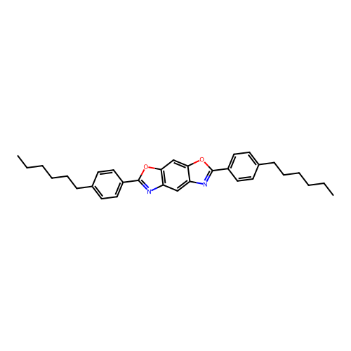 2,6-Bis(4-hexylphenyl)benzo[1,2-d:5,4-d']bis(oxazole) structure