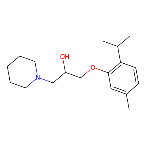 1-(2-Isopropyl-5-methylphenoxy)-3-(1-piperidinyl)-2-propanol structure