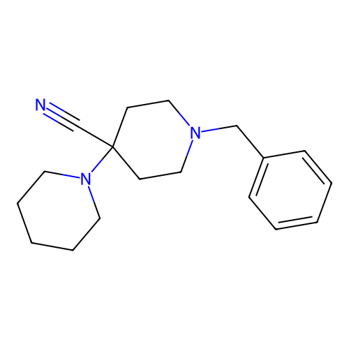 1'-(Phenylmethyl)-(1,4'-bipiperidine)-4'-carbonitrile structure