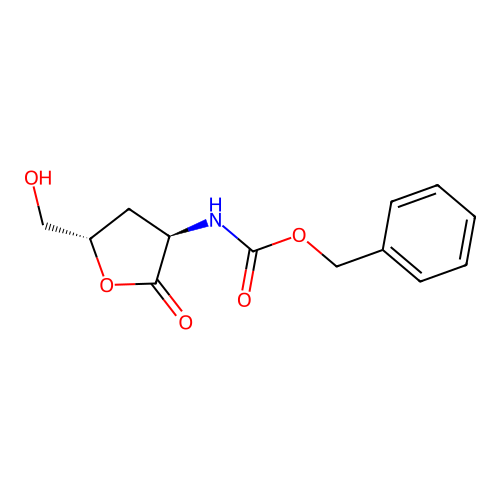 benzyl N-[(3R,5S)-5-(hydroxymethyl)-2-oxooxolan-3-yl]carbamate structure