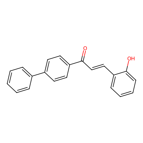 (2E)-1-(biphenyl-4-yl)-3-(2-hydroxyphenyl)prop-2-en-1-one structure