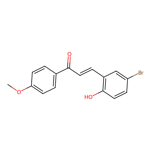 (2E)-3-(5-bromo-2-hydroxyphenyl)-1-(4-methoxyphenyl)prop-2-en-1-one structure