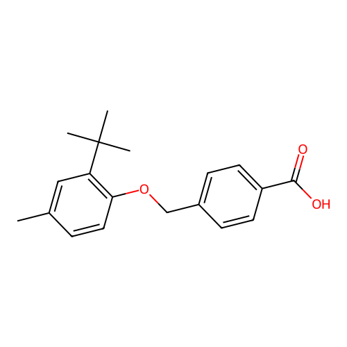 4-[(2-Tert-butyl-4-methylphenoxy)methyl]benzoic acid structure