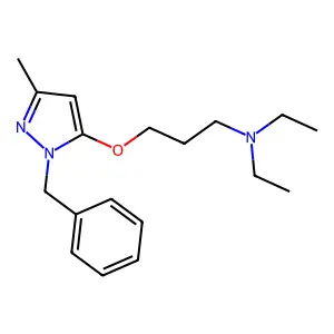 Pyrazole, 1-benzyl-5-(3-(diethylamino)propoxy)-3-methyl- structure