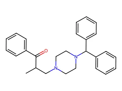 1-Propanone, 3-(4-(diphenylmethyl)-1-piperazinyl)-2-methyl-1-phenyl- structure