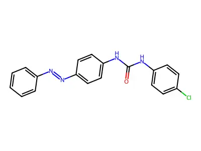 1-(4-chlorophenyl)-3-{4-[(E)-phenyldiazenyl]phenyl}urea structure