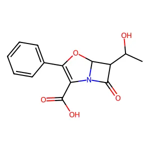 6-(1-Hydroxyethyl)-2-phenyl-1-oxa-2-penem-3-carboxylic acid structure
