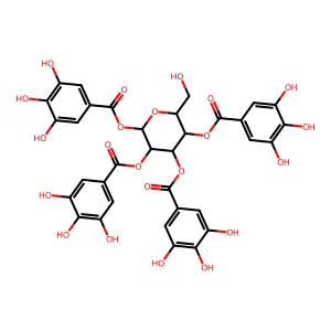 alpha-D-Glucopyranose, 1,2,3,4-tetrakis(3,4,5-trihydroxybenzoate) structure