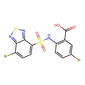 5-Bromo-2-(7-bromobenzo[c][1,2,5]thiadiazole-4-sulfonamido)benzoic acid structure