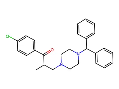 1-Propanone, 1-(4-chlorophenyl)-3-(4-(diphenylmethyl)-1-piperazinyl)-2-methyl- structure
