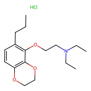 Triethylamine, 2-((6-propyl-1,4-benzodioxan-5-yl)oxy)-, hydrochloride structure