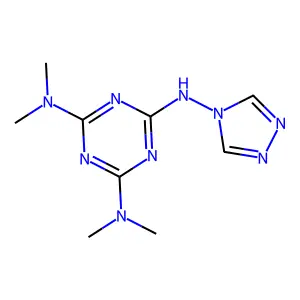 2-N,2-N,4-N,4-N-tetramethyl-6-N-(1,2,4-triazol-4-yl)-1,3,5-triazine-2,4,6-triamine structure