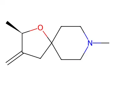 2,8-Dimethyl-3-methylene-1-oxa-8-azaspiro(4,5)decane structure