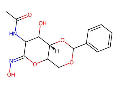 2-Acetamido-4,6-O-benzylidene-2-deoxy-D-gluconohydroximo-1,5-lactone structure