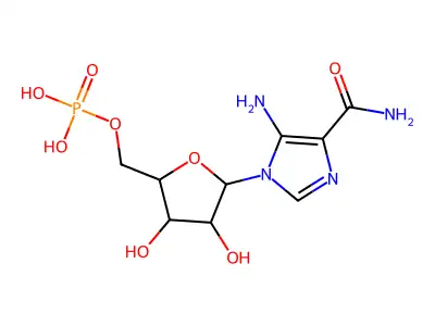 5-氨基-1-(5-O-膦酸戊呋喃糖基)-1H-咪唑-4-甲酰胺 structure