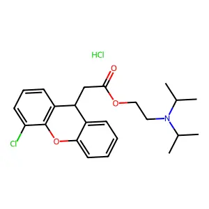 Xanthene-9-acetic acid, 2-(diisopropylamino)ethyl ester, hydrochloride structure