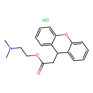 Xanthene-9-acetic acid, 2-(dimethylamino)ethyl ester, hydrochloride structure