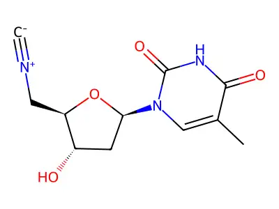 1-[4-Hydroxy-5-(isocyanomethyl)oxolan-2-yl]-5-methylpyrimidine-2,4-dione structure