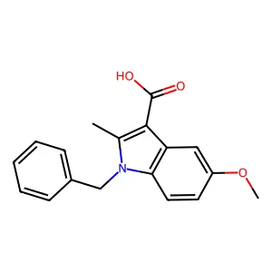 1-Benzyl-5-methoxy-2-methyl-1H-indole-3-carboxylic acid structure