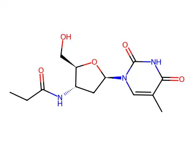 Thymidine, 3'-deoxy-3'-((1-oxopropyl)amino)- structure