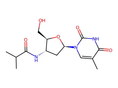 Thymidine, 3'-deoxy-3'-((2-methyl-1-oxopropyl)amino)- structure
