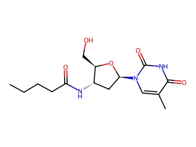 Thymidine, 3'-deoxy-3'-((1-oxopentyl)amino)- structure