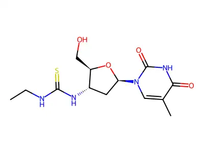 Thymidine, 3'-deoxy-3'-(((ethylamino)thioxomethyl)amino)- structure
