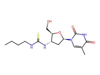 Thymidine, 3'-(((butylamino)thioxomethyl)amino)-3'-deoxy- structure