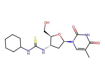 Thymidine, 3'-(((cyclohexylamino)thioxomethyl)amino)-3'-deoxy- structure