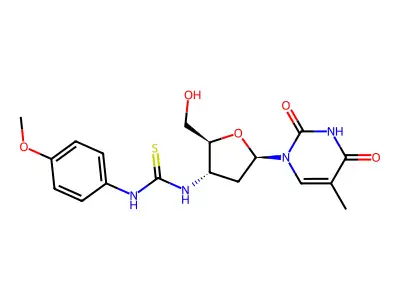 Thymidine, 3'-deoxy-3'-((((4-methoxyphenyl)amino)thioxomethyl)amino)- structure