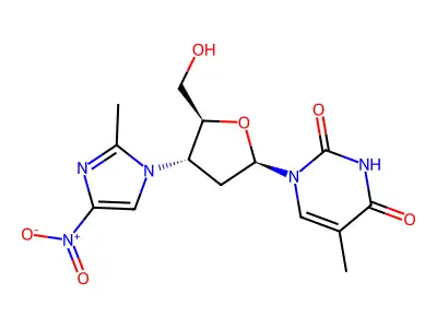 Thymidine, 3'-deoxy-3'-(2-methyl-4-nitro-1H-imidazol-1-yl)- structure
