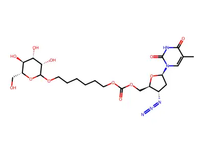 Glc-hexyl-CO3 AZT structure