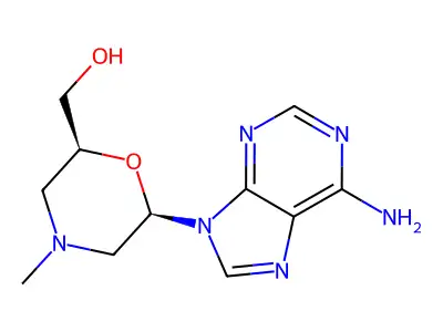 2-Morpholinemethanol, 6-(6-amino-9H-purin-9-yl)-4-methyl-, (2S-cis)- structure